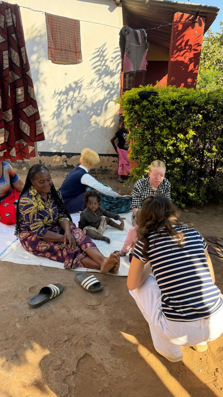 Carolina Khaskelis connecting with local community members in Zambia